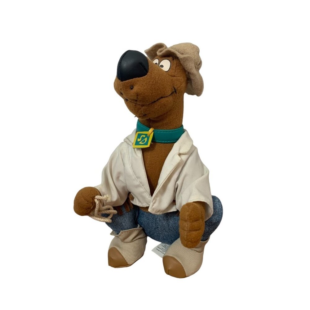 Vintage Scooby Doo Plush Cowboy Stuffed Animal Monogram Blockbuster 2001 Toy 9”